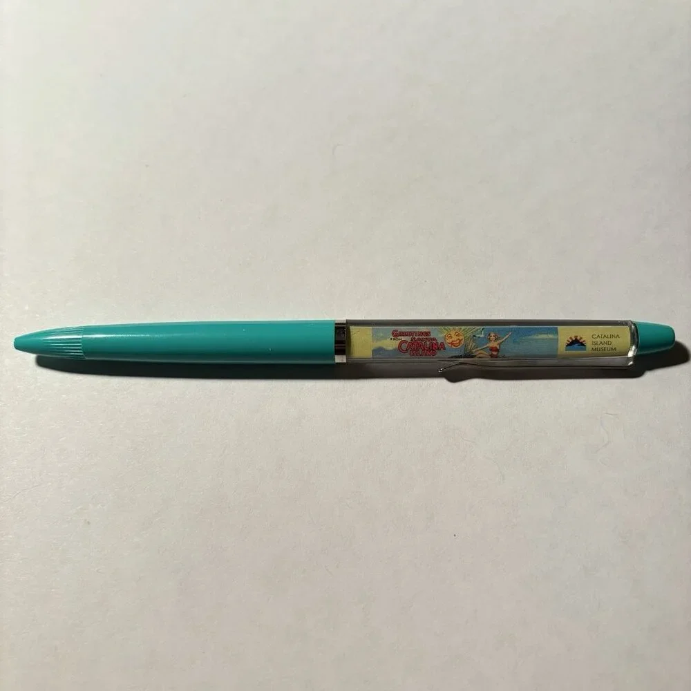 Catalina Island Museum Greetings From Souvenir Floaty Pen Girl Riding Fish Ocean